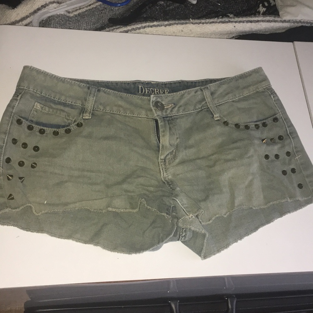 Army green shorts